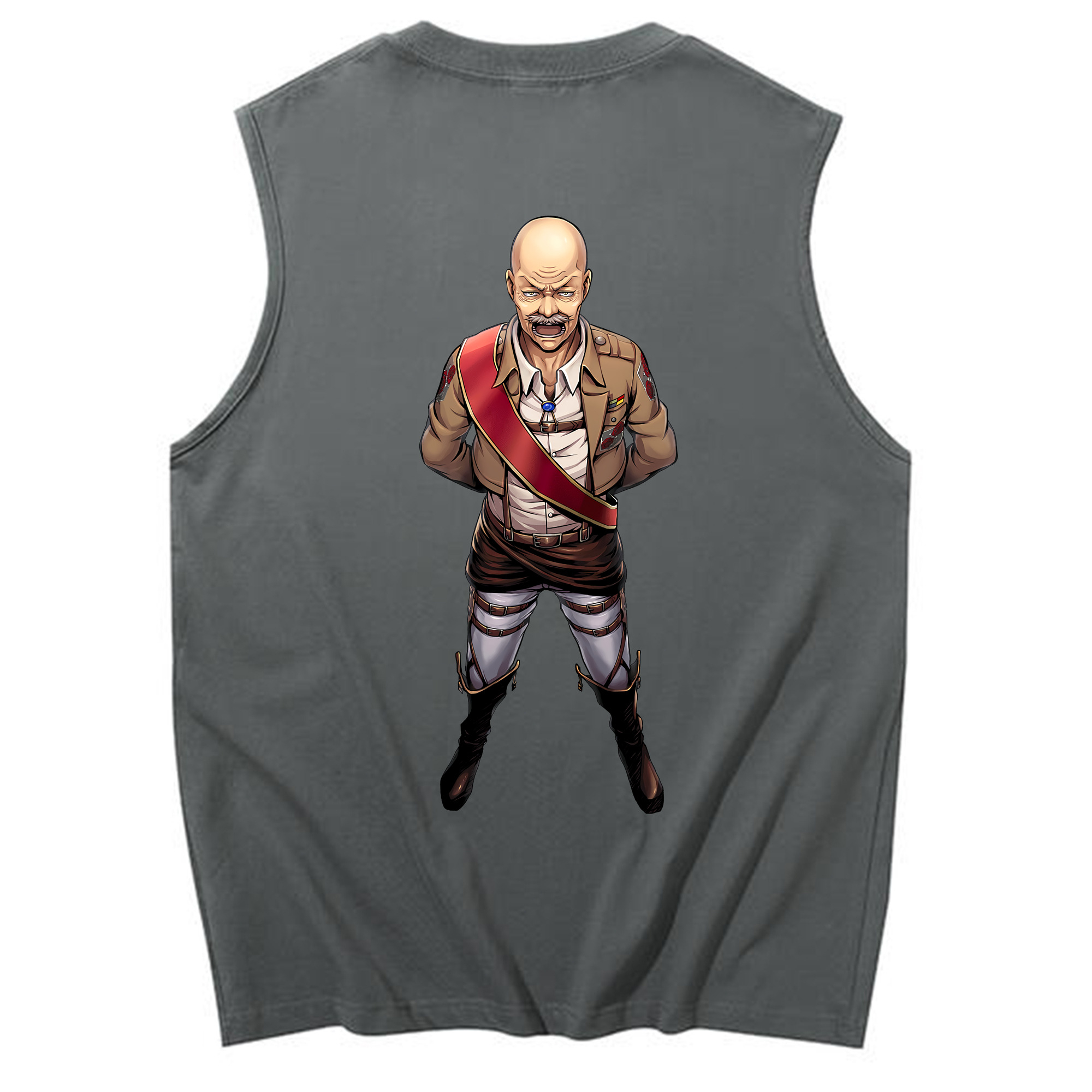 （画像用） 進撃の巨人 ドット·ピクシス Attack on Titan Dot Pixis コットン100％タンクトップ（背面プリント）